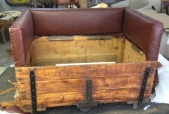 Old Factory Cart Converition in process to Cool Leather Chair